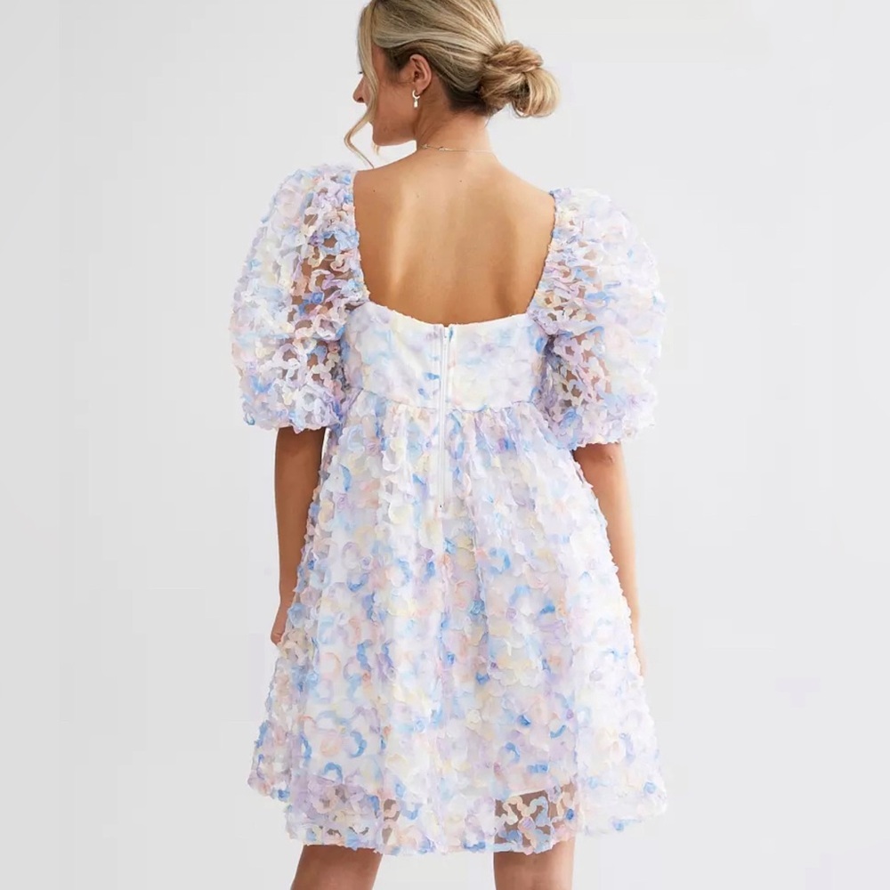 Storia 3D Floral Empire Mini Dress Size Small - Picture 3 of 13